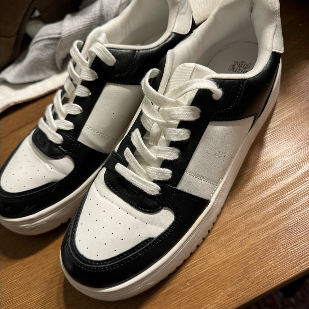 Black and white sneakers